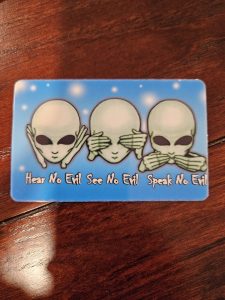 Alien novelty card front