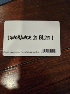 Alien novelty card reverse
