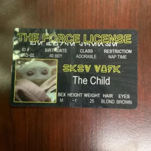 Front of Baby Yoda / The Child Novelty ID Card