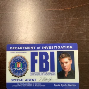 Front of Dean Winchester Novelty ID Card