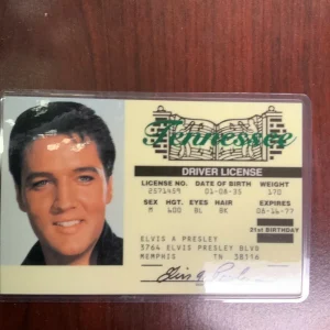 Front of Elvis Presley Novelty ID Card