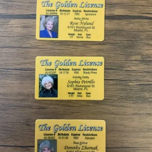 Front of Golden Girls Novelty ID Card Set — 3 Cards