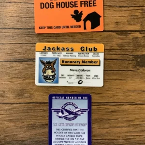 Front of Man Child Humor Novelty Card Set — 3 Cards