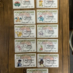 Overview of eleven Pokémon novelty card designs