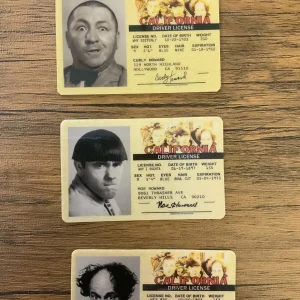 Front of Three Stooges Novelty ID Card Set — 3 Cards