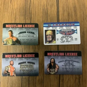 Front of Wrestling Stars Novelty Card Set — 4 Cards